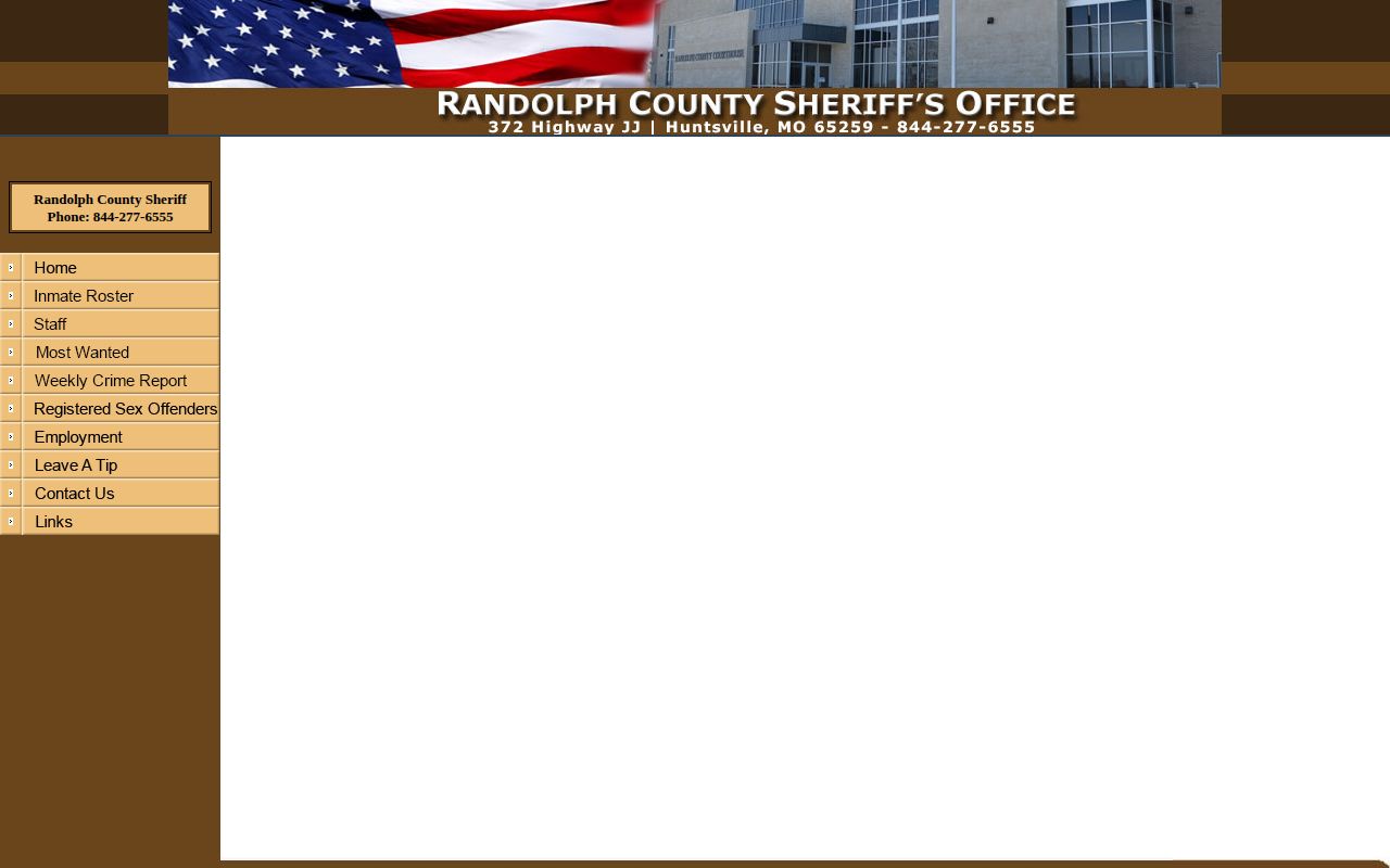 Randolph County Sheriff linked jail roster search doorway